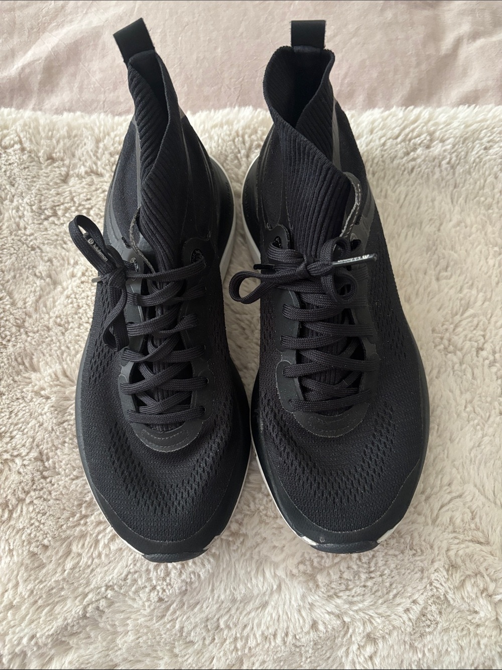 lululemon athletica Women Black Knit Sock-Style Running Shoes